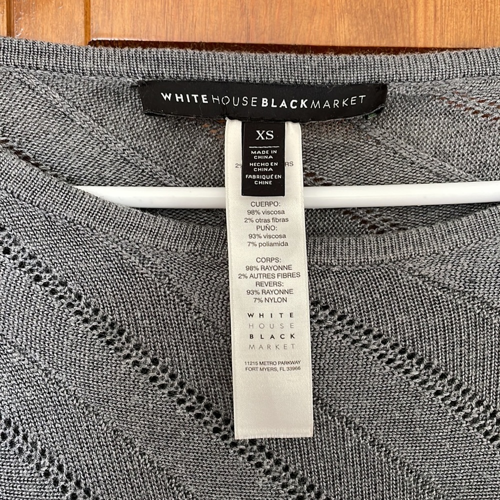 White House Black Market Zigzag-Detail Sweater Poncho - EUC - Picture 2 of 5